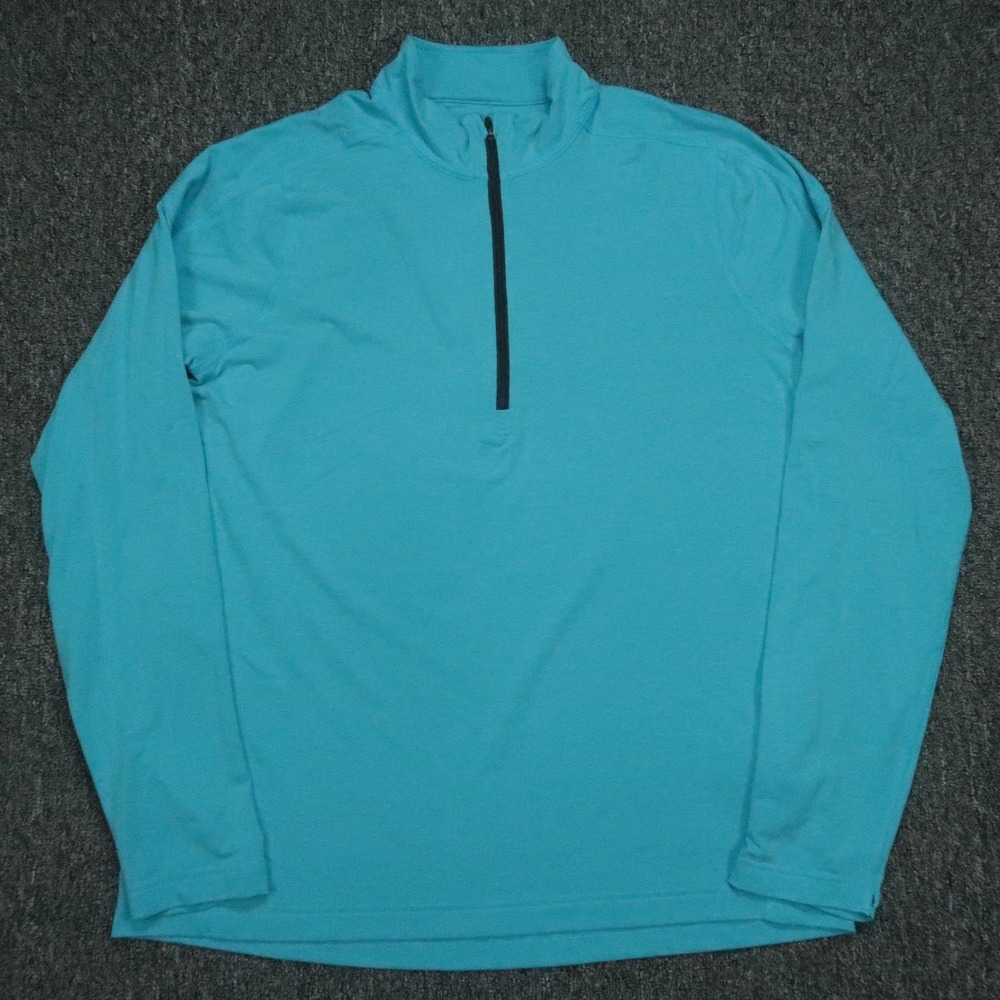 Stio Pullover Mens Large Blue Tipton Tech Quarter Zip Performance Hiking Outdoor